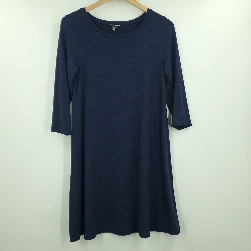 Hilary Radley Long Sleeve Navy Dress M